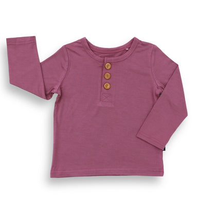 HENLEY LONG SLEEVE - Mauve - Tenth &amp; Pine - henley long sleeve - 0/6m