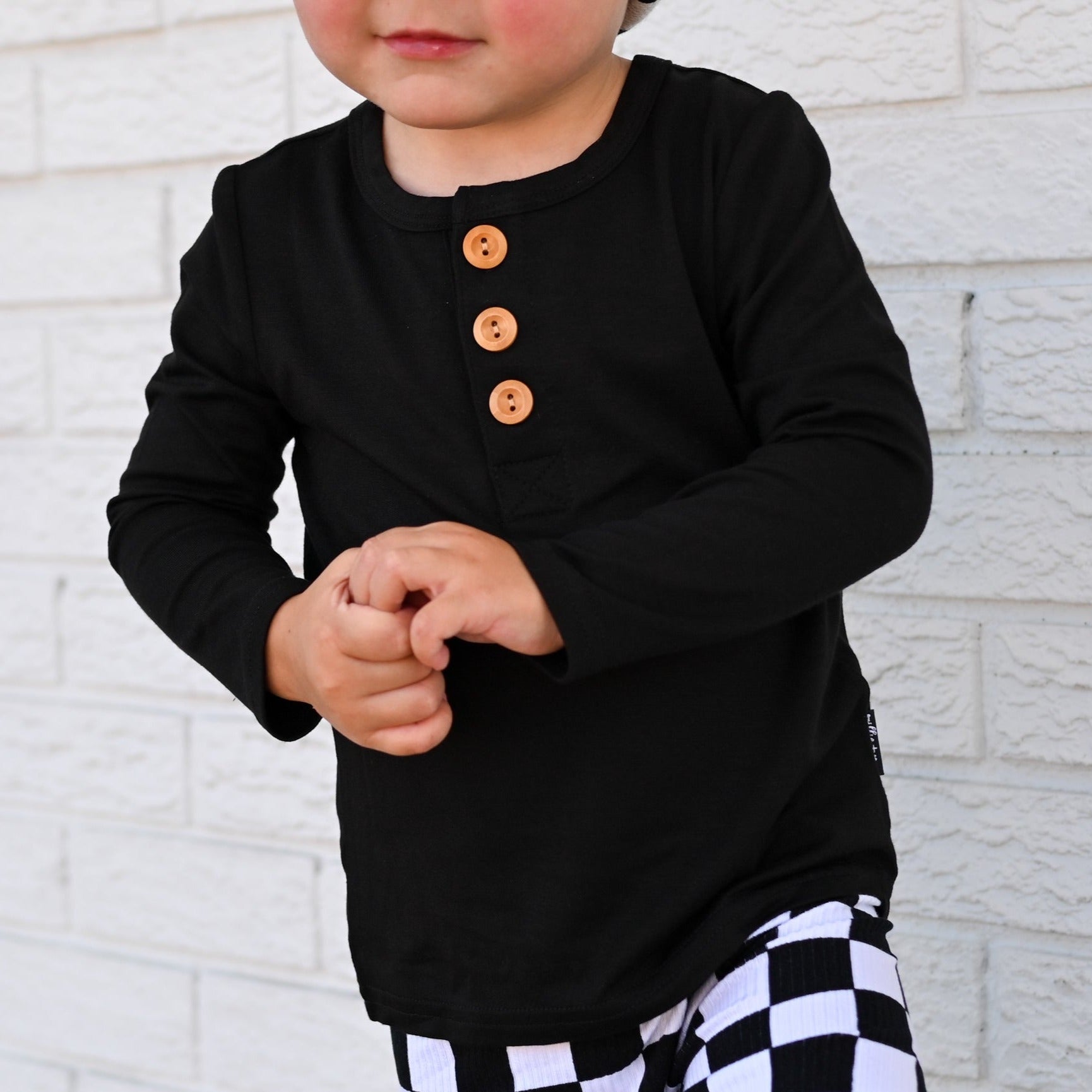 HENLEY LONG SLEEVE - Midnight - Tenth &amp; Pine - henley long sleeve - 0/6m