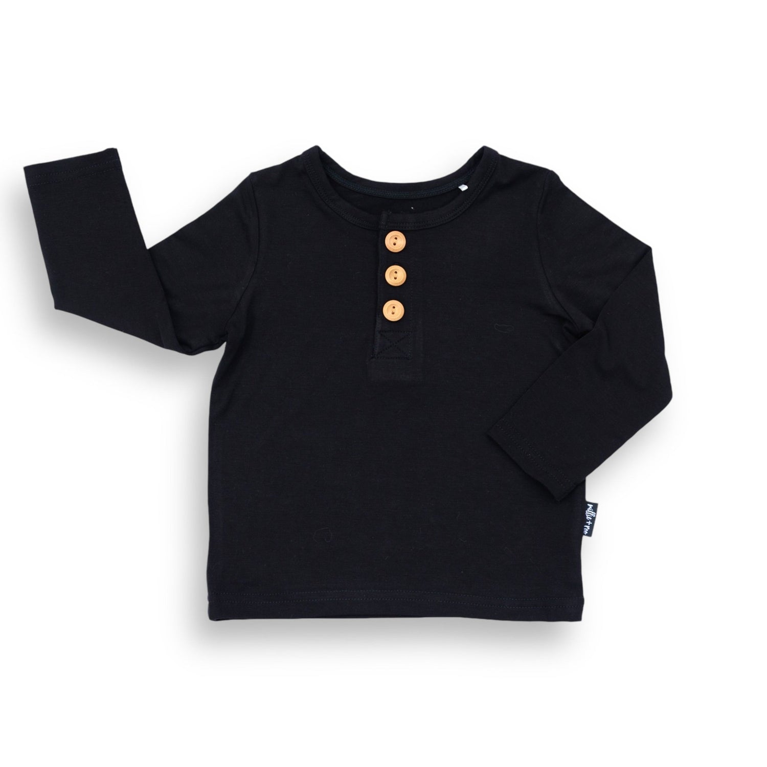 HENLEY LONG SLEEVE - Midnight - Tenth &amp; Pine - henley long sleeve - 0/6m