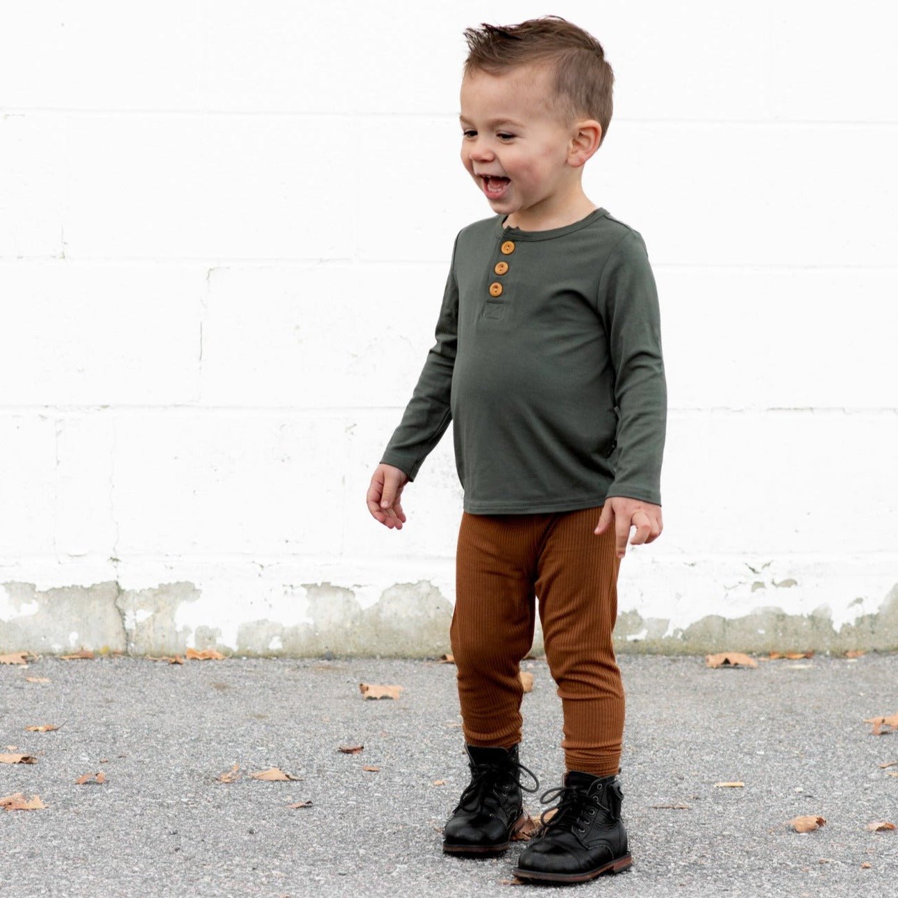 HENLEY LONG SLEEVE - Moss - Tenth &amp; Pine - henley long sleeve - 0/6m