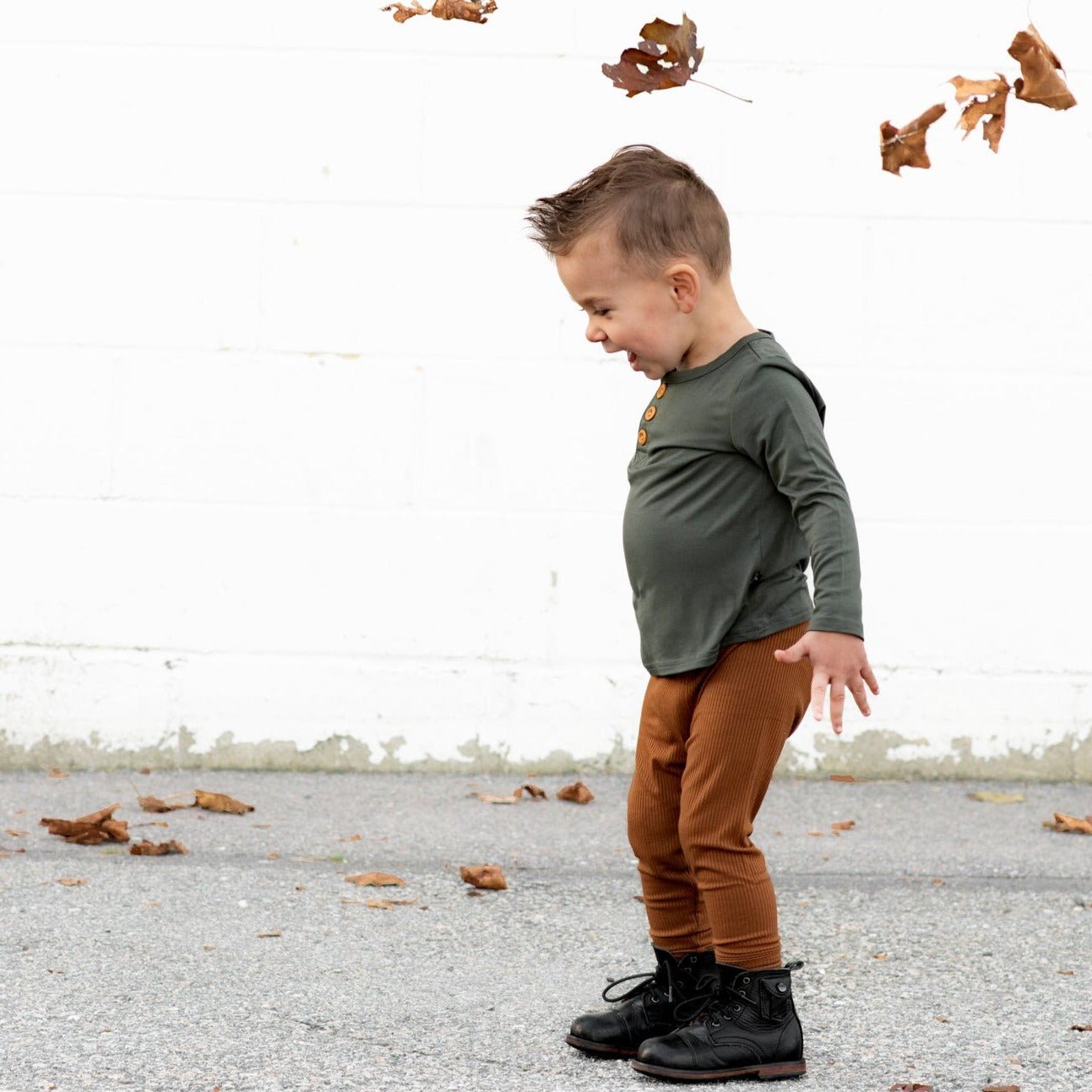 HENLEY LONG SLEEVE - Moss - Tenth &amp; Pine - henley long sleeve - 0/6m