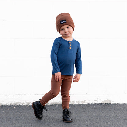 HENLEY LONG SLEEVE - Navy - Tenth &amp; Pine - henley long sleeve - 0/6m