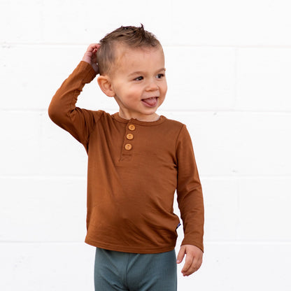 HENLEY LONG SLEEVE - Sienna - Tenth &amp; Pine - henley long sleeve - 0/6m