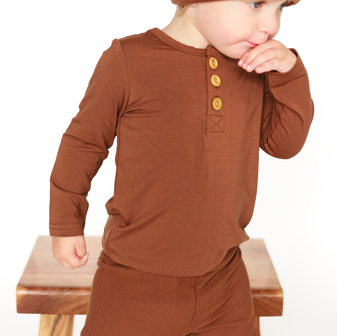 HENLEY LONG SLEEVE - Sienna - Tenth &amp; Pine - henley long sleeve - 0/6m