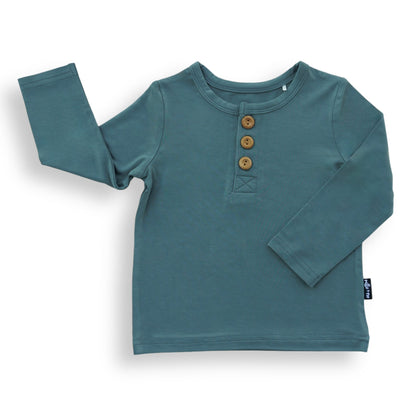 HENLEY LONG SLEEVE - Slate - Tenth &amp; Pine - henley long sleeve - 0/6m