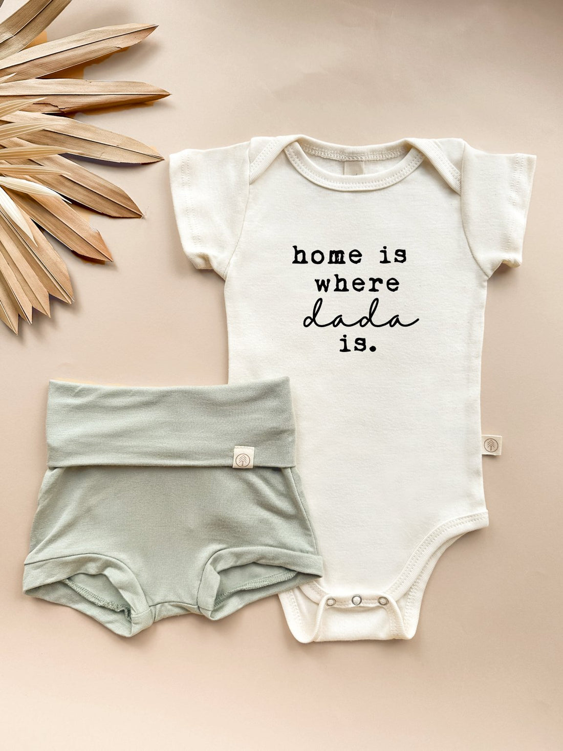 Home is Where Dada is - Bundle Sage Bloomers Outfit Set - Tenth &amp; Pine - Baby Gift Sets