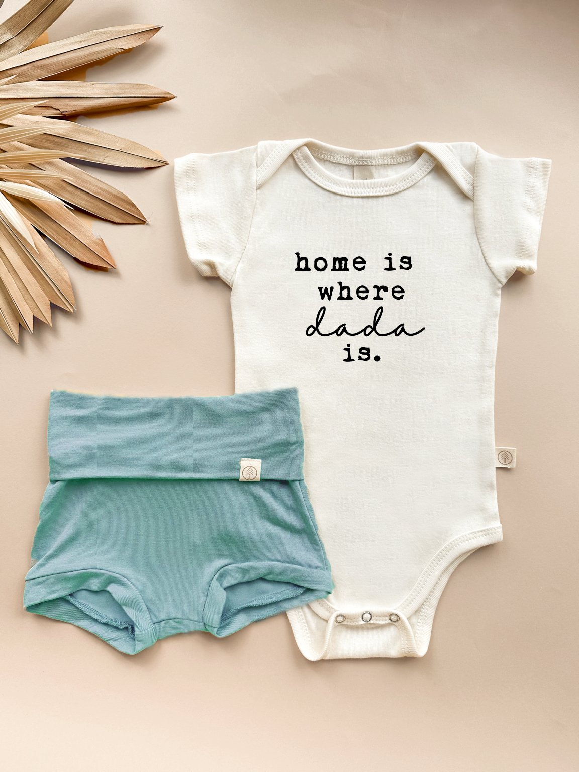 Home is Where Dada is - Bundle Seafoam Bloomers Outfit Set - Tenth &amp; Pine - Baby Gift Sets