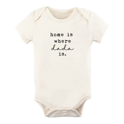 Home is Where Dada Is - Organic Cotton Bodysuit - Tenth &amp; Pine - Short Sleeve Onesie