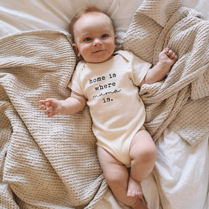 Home is Where Mama Is - Organic Cotton Bodysuit - Tenth &amp; Pine - Short Sleeve Onesie