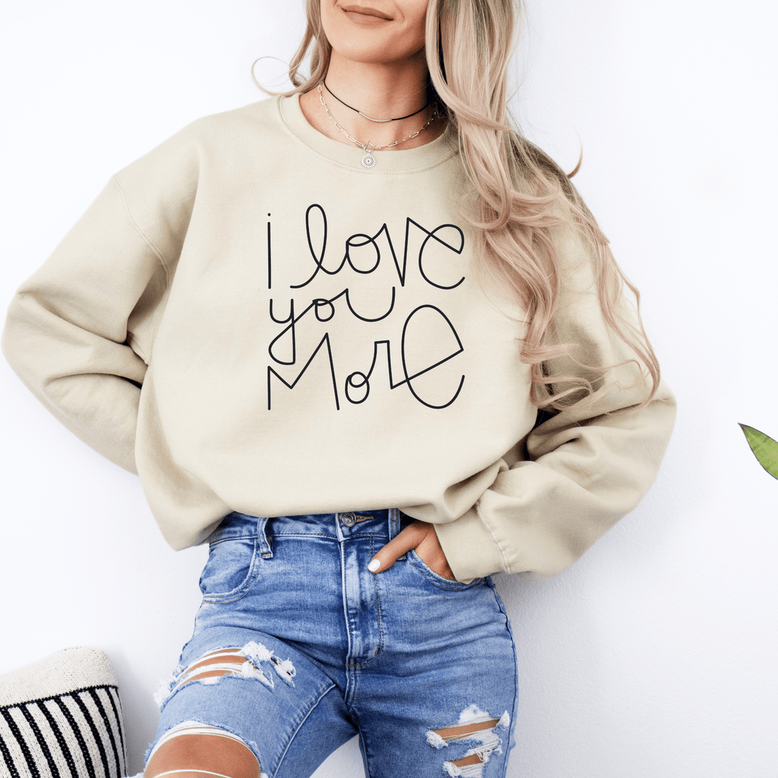 I Love You More | Premium Adult Sweatshirt - Tenth &amp; Pine - Adult Sweatshirt - S - Bone