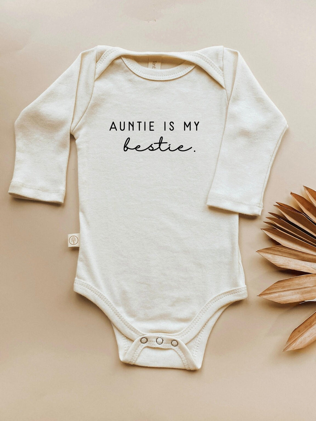 Auntie is My Bestie Long Sleeve Onesie®, Baby, Girl, Boy, Infant, Newborn, Organic Bodysuit, One Piece, Unisex, Gender Neutral, Mama, Bestie