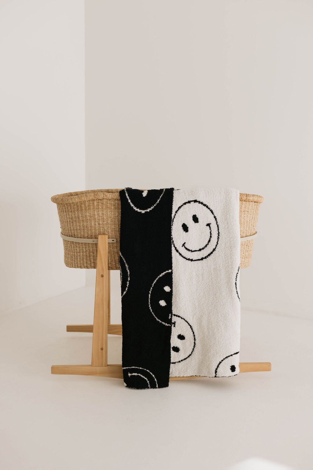 Plush Blanket  | Just Smile Black &amp; White