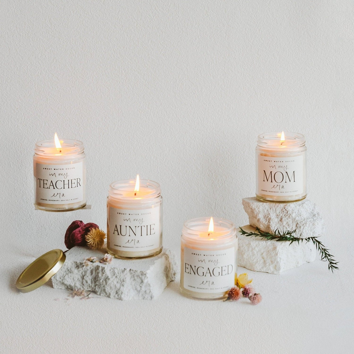 In My Auntie Era Soy Candle - Clear Jar - 9 oz (Wildflowers and Salt) - Tenth &amp; Pine - Candles - 
