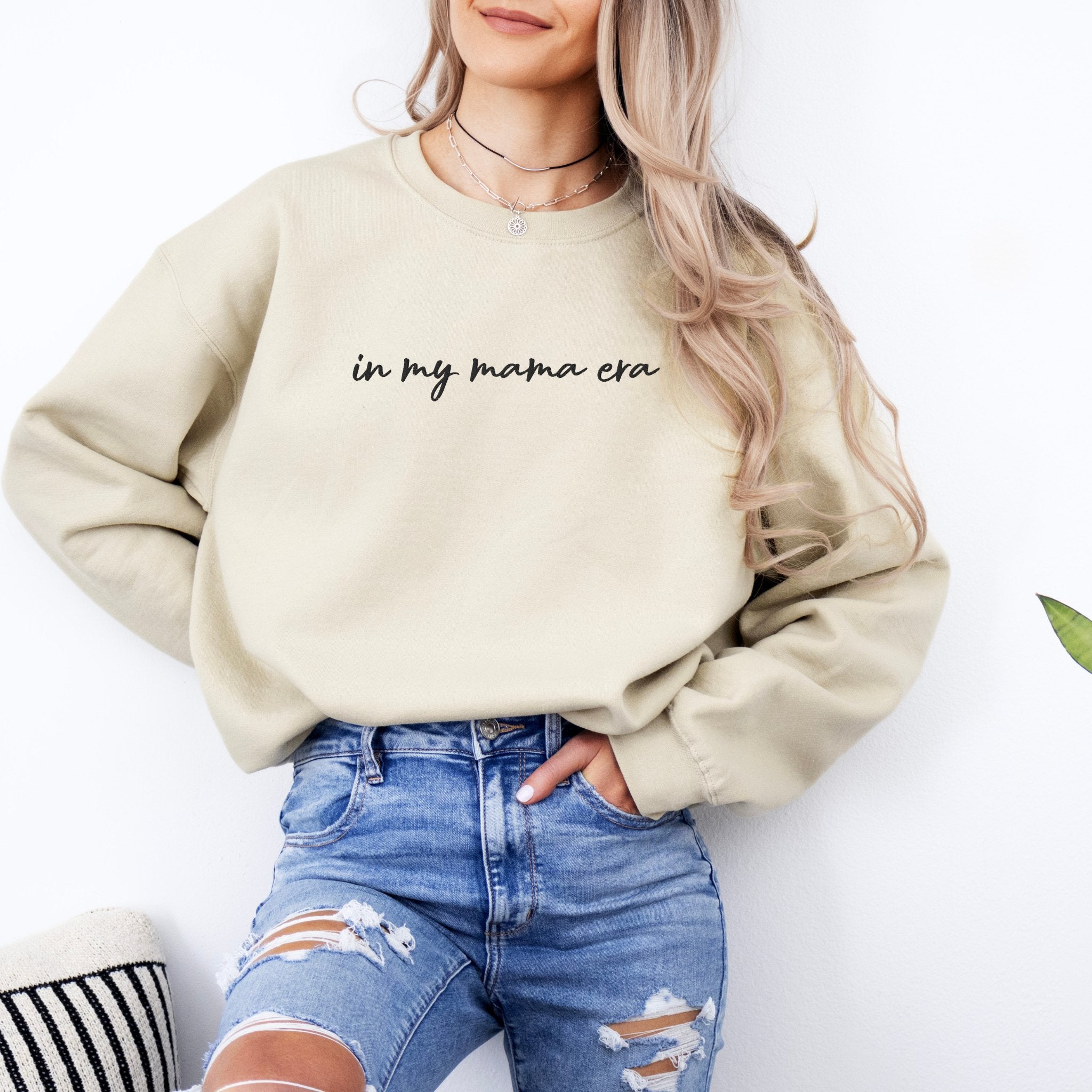 In my mama era Embroidered | Premium Adult Sweatshirt - Tenth &amp; Pine - 