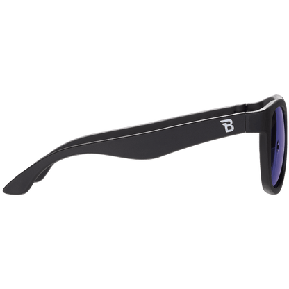 Jet Black Polarized Navigator | Cobalt Mirrored Lens - Tenth & Pine - Sunglasses - Ages 0 - 2 - Polarized - Babiators Sunglasses