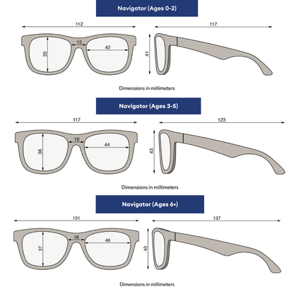 Jet Black Polarized Navigator | Cobalt Mirrored Lens - Tenth & Pine - Sunglasses - Ages 0 - 2 - Polarized - Babiators Sunglasses