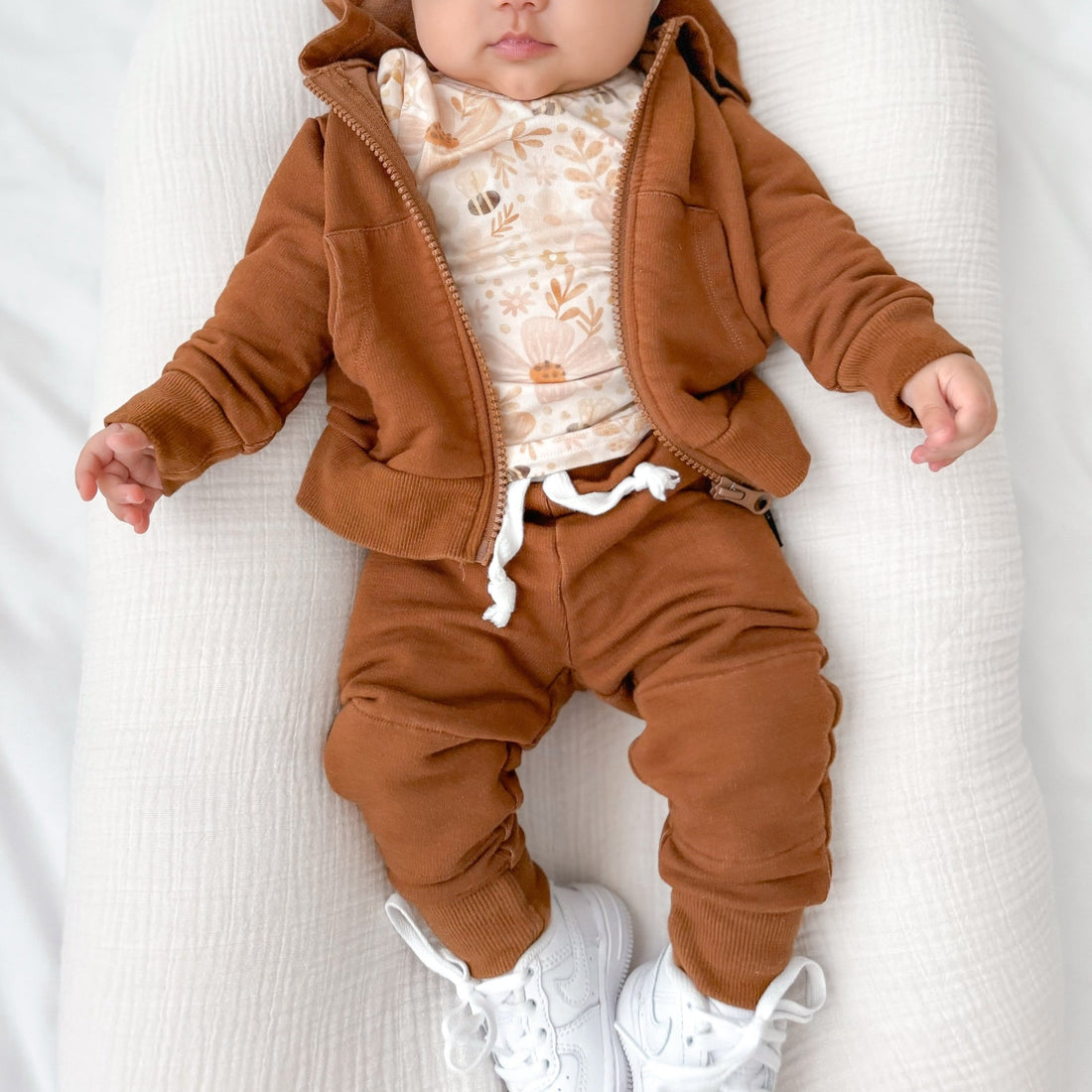JOGGERS - Bark Bamboo French Terry - Tenth & Pine - jogger pants - 0/6M