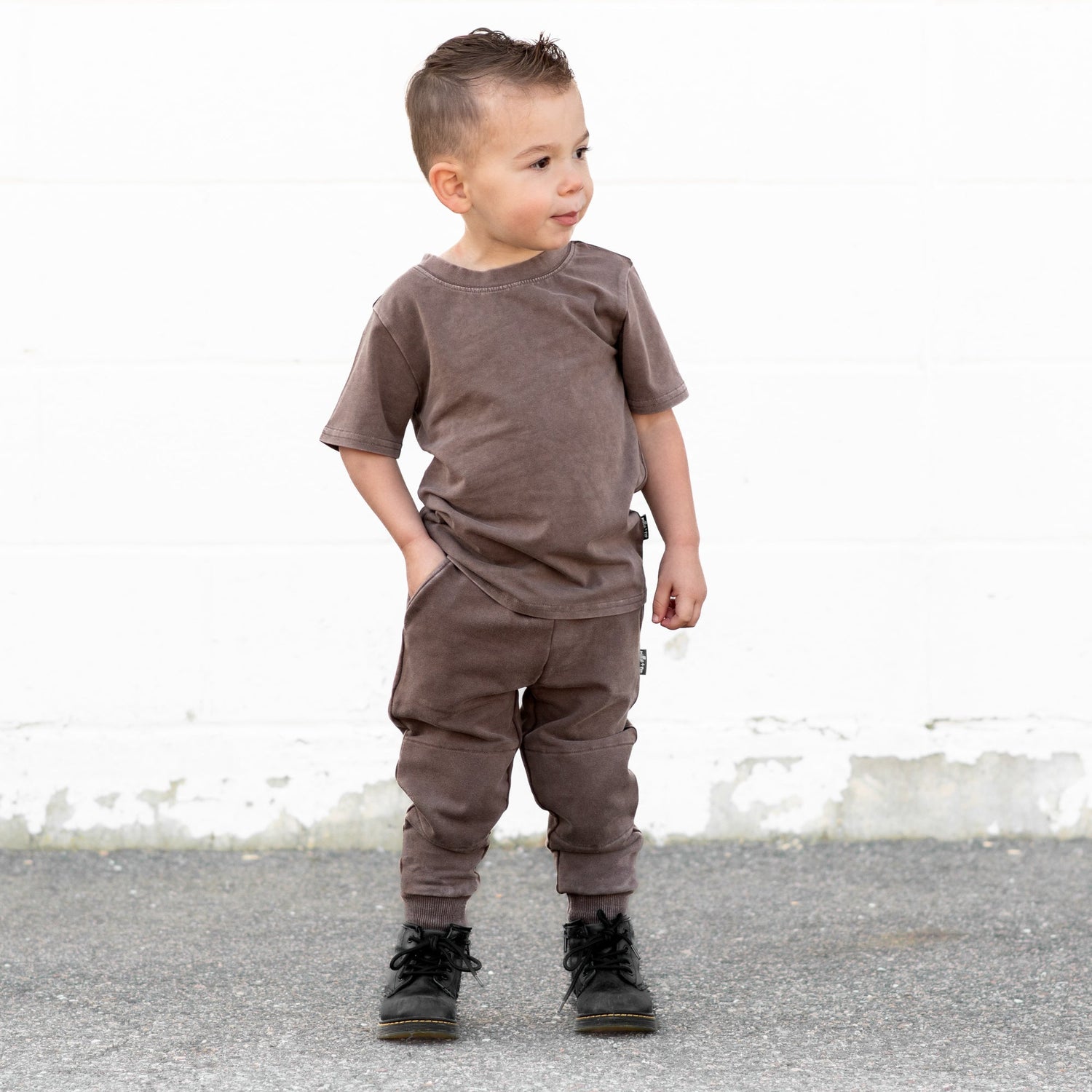 JOGGERS - Bark Snow Wash French Terry - Tenth &amp; Pine - jogger pants - 0/6M