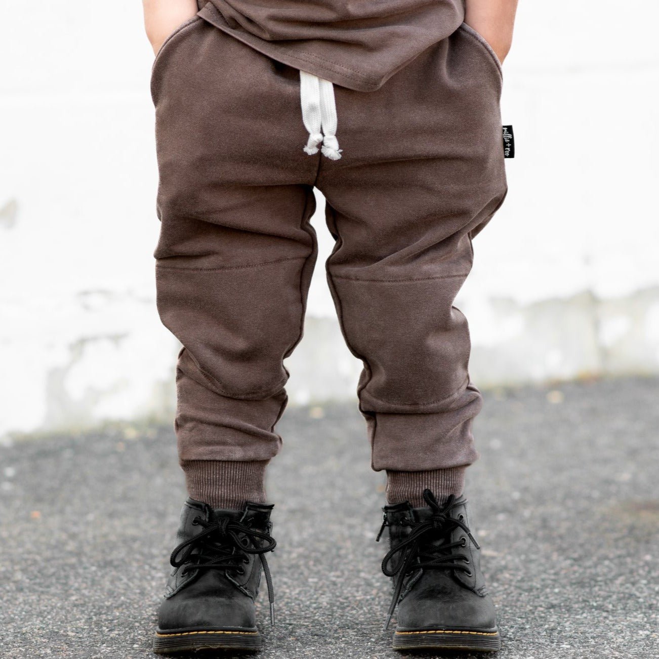 JOGGERS - Bark Snow Wash French Terry - Tenth &amp; Pine - jogger pants - 0/6M