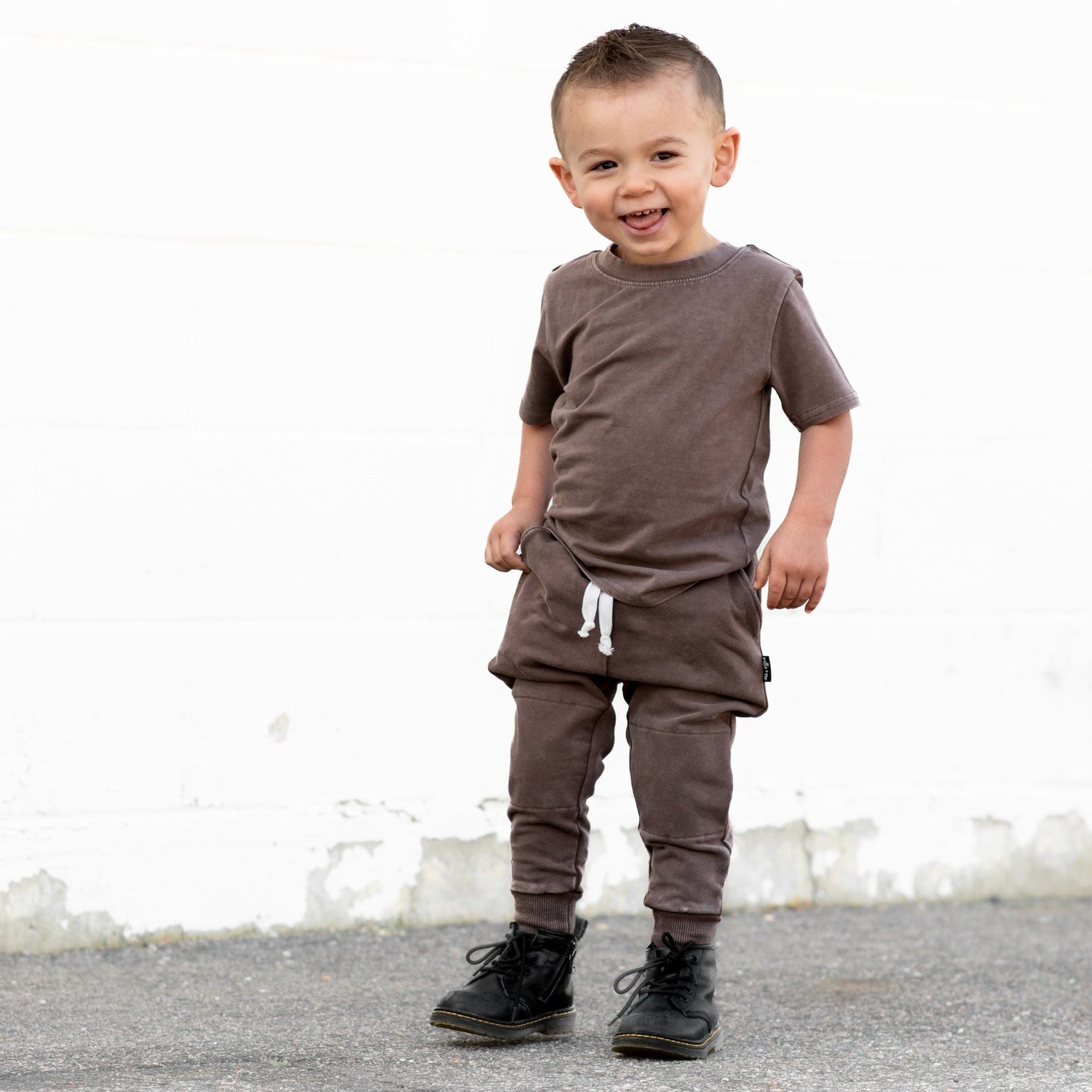 JOGGERS - Bark Snow Wash French Terry - Tenth &amp; Pine - jogger pants - 0/6M