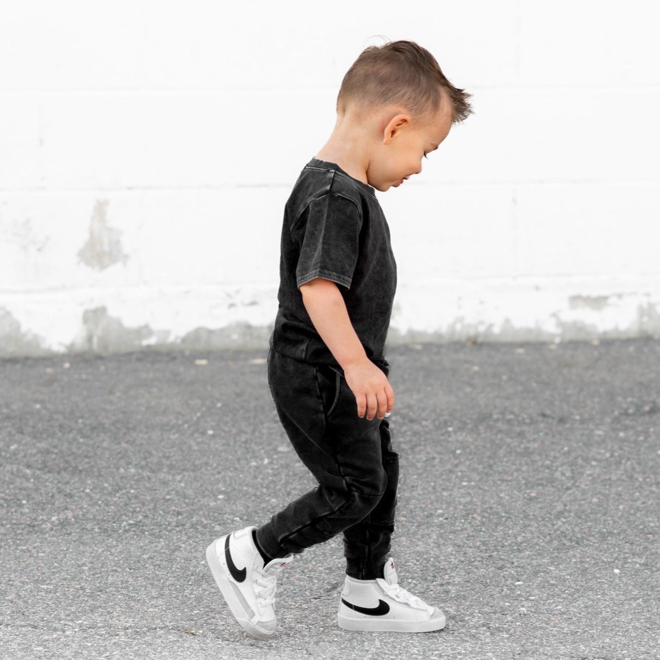 JOGGERS - Midnight Snow Wash French Terry - Tenth &amp; Pine - jogger pants - 0/6M