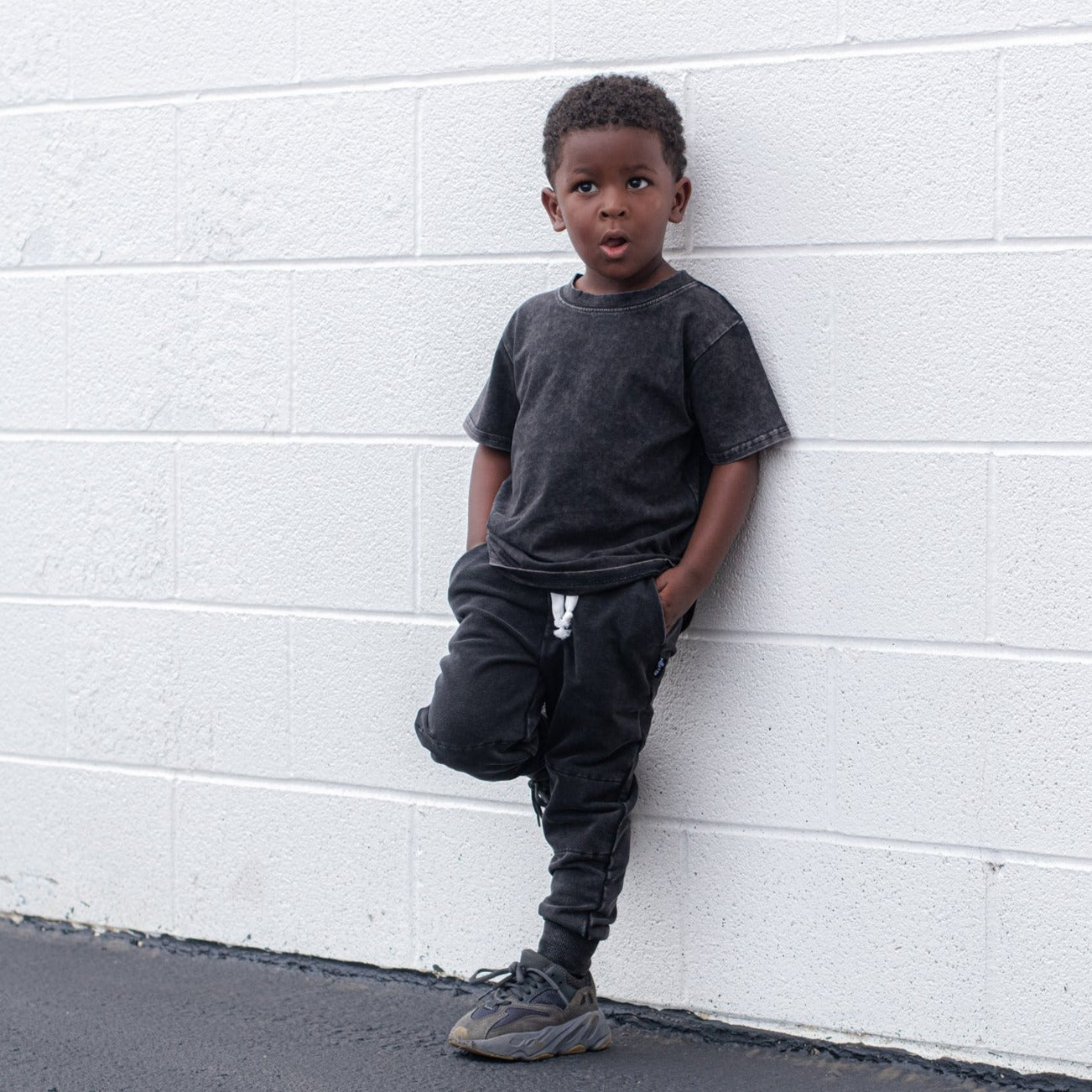 JOGGERS - Midnight Snow Wash French Terry - Tenth &amp; Pine - jogger pants - 0/6M