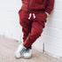 JOGGERS - Oxblood Bamboo French Terry - Tenth & Pine - jogger pants - 0/6M