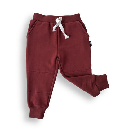 JOGGERS - Oxblood Bamboo French Terry - Tenth &amp; Pine - jogger pants - 0/6M