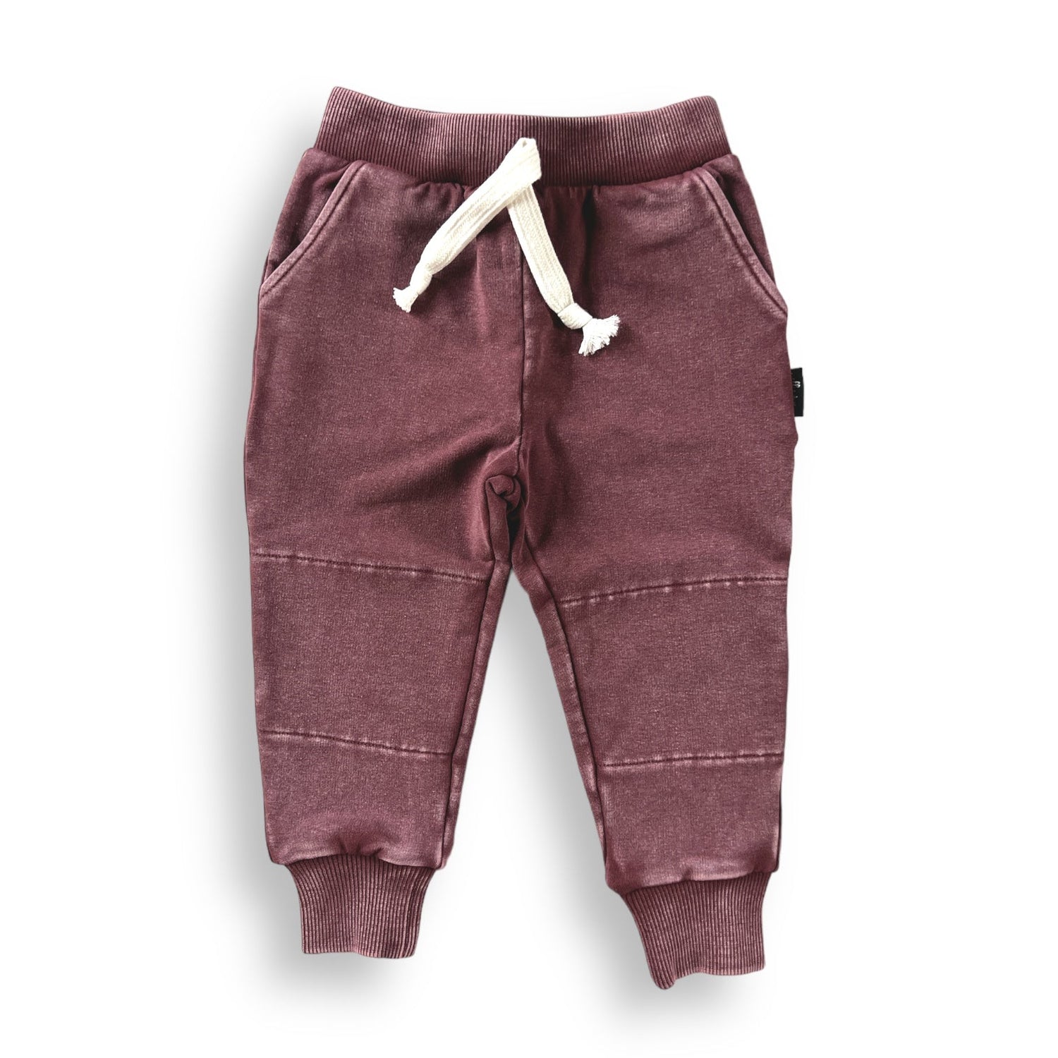 JOGGERS - Oxblood Snow Wash French Terry - Tenth &amp; Pine - jogger pants - 0/6M