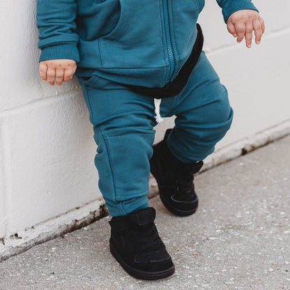 JOGGERS - Peacock Bamboo French Terry - Tenth &amp; Pine - jogger pants - 0/6M