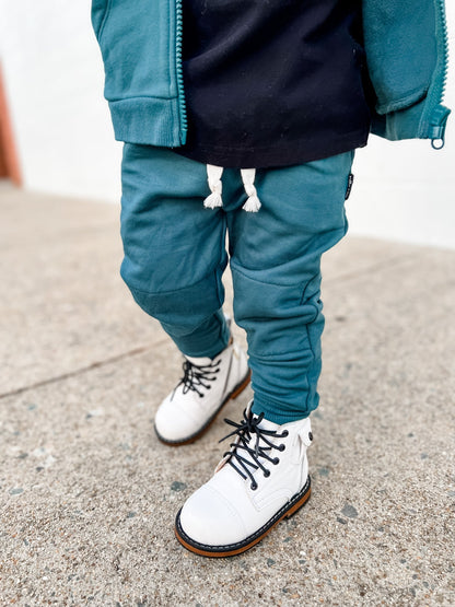 JOGGERS - Peacock Bamboo French Terry - Tenth &amp; Pine - jogger pants - 0/6M