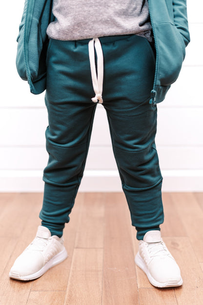 JOGGERS - Peacock Bamboo French Terry - Tenth &amp; Pine - jogger pants - 0/6M