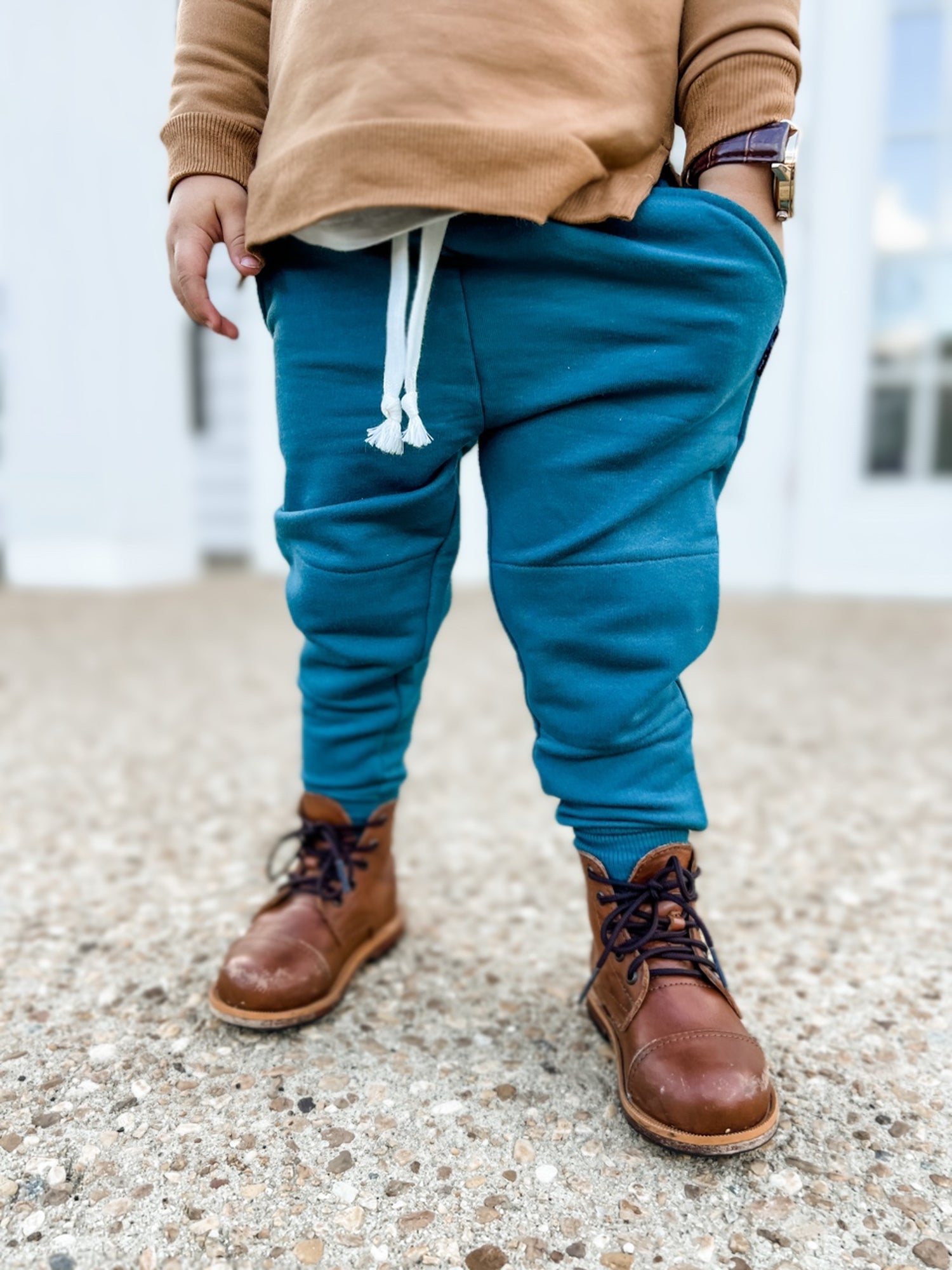 JOGGERS - Peacock Bamboo French Terry - Tenth &amp; Pine - jogger pants - 0/6M