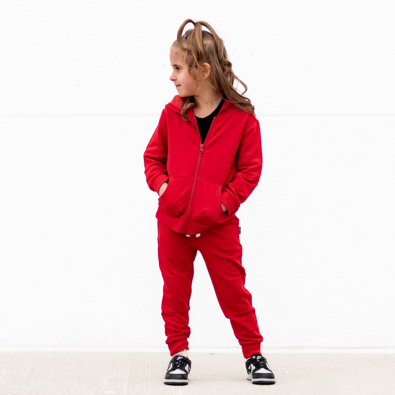 JOGGERS - Red Bamboo French Terry - Tenth &amp; Pine - jogger pants - 0/6M