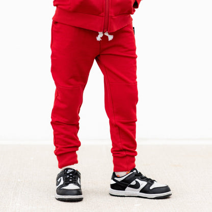 JOGGERS - Red Bamboo French Terry - Tenth &amp; Pine - jogger pants - 0/6M