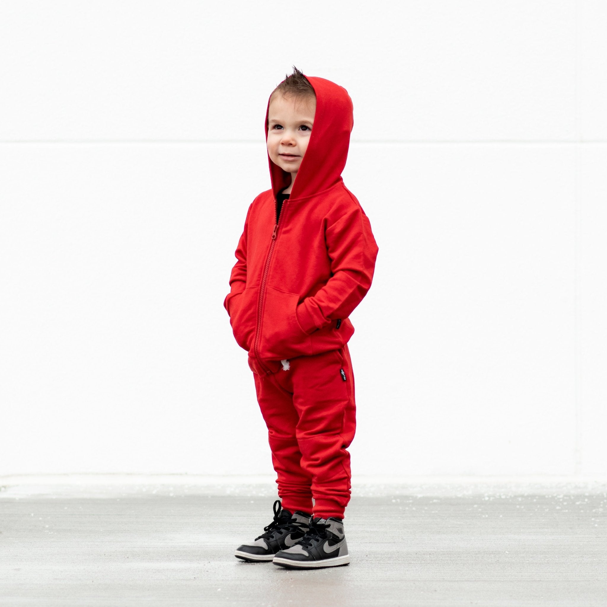 JOGGERS - Red Bamboo French Terry - Tenth &amp; Pine - jogger pants - 0/6M