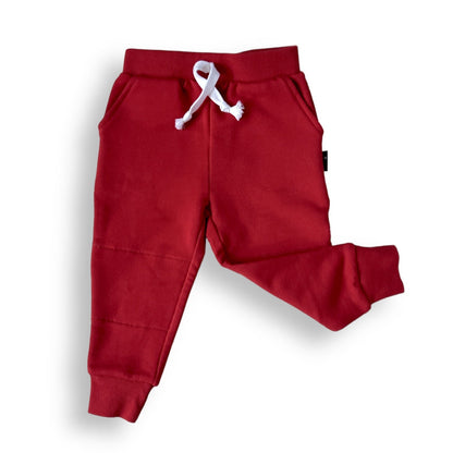 JOGGERS - Red Bamboo French Terry - Tenth &amp; Pine - jogger pants - 0/6M