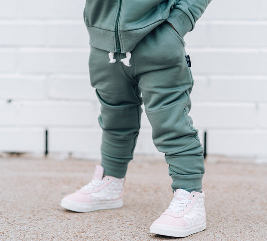 JOGGERS - Slate Bamboo French Terry - Tenth & Pine - jogger pants - 0/6M