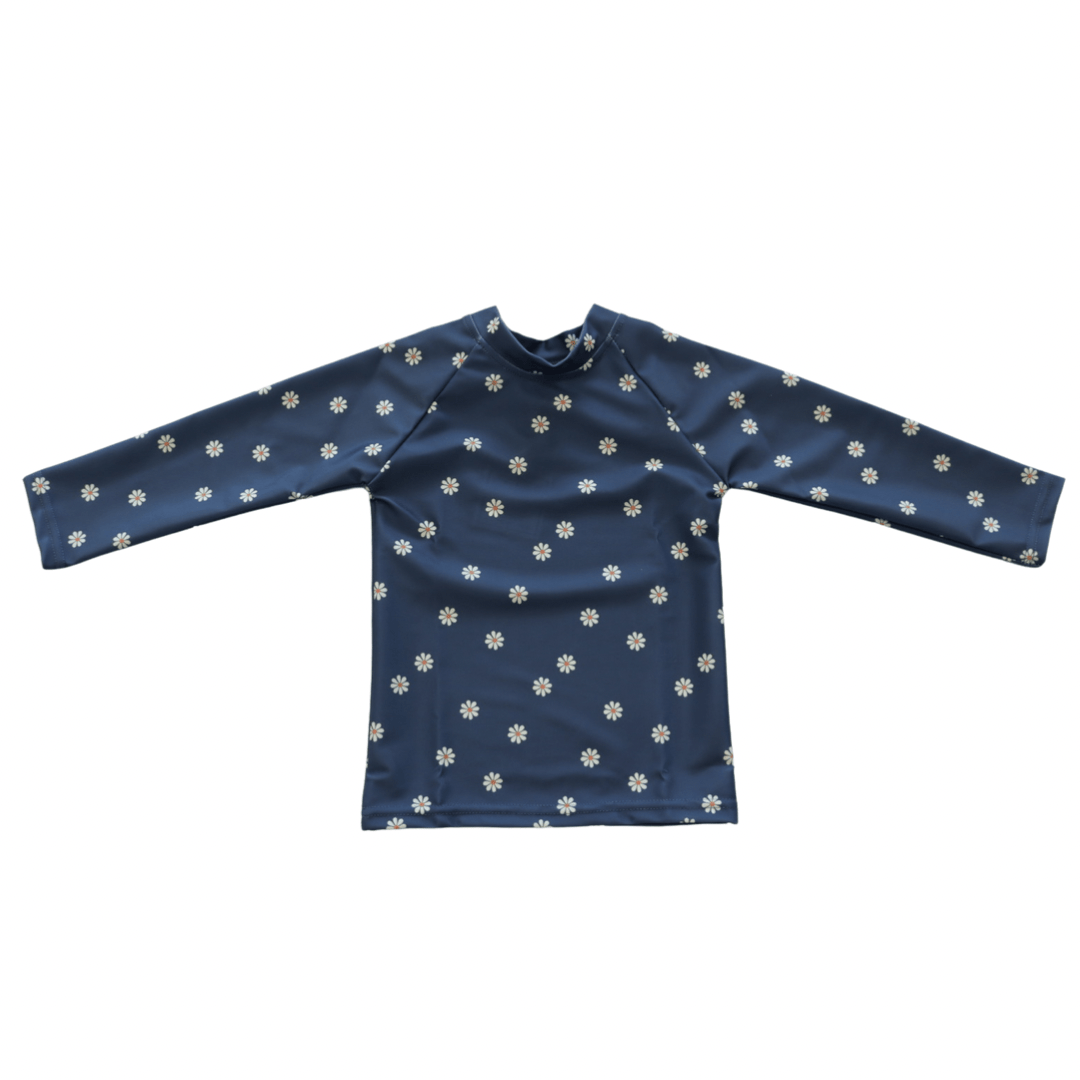 Kids Navy Daisy Rash Guard - Tenth & Pine - Rashguard - 3M