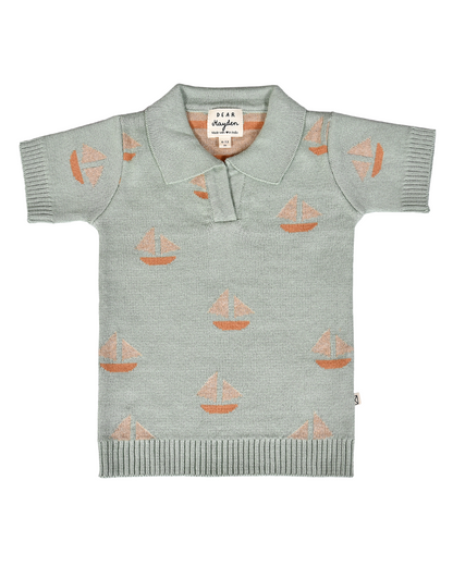 Cameron Knit Polo Seafoam