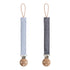 Linen Pacifier Clip 2 - Pack - Tenth & Pine - Pacifier Clip - Powder Blue/Deep Sea