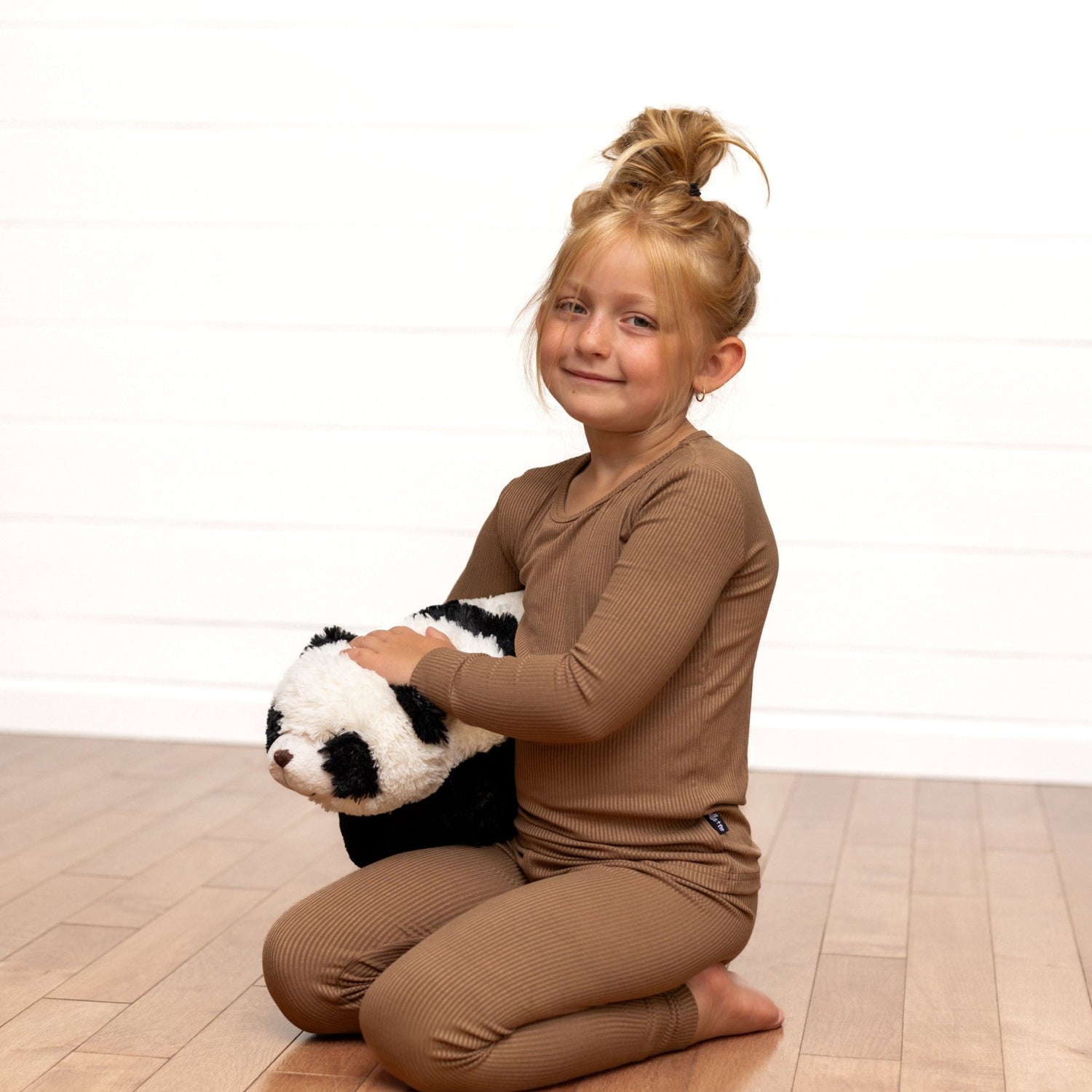 LONG SLEEVE 2 PIECE SETS - Mocha Ribbed - Tenth &amp; Pine - Bamboo 2 Piece PJ - RIB - 12/18m