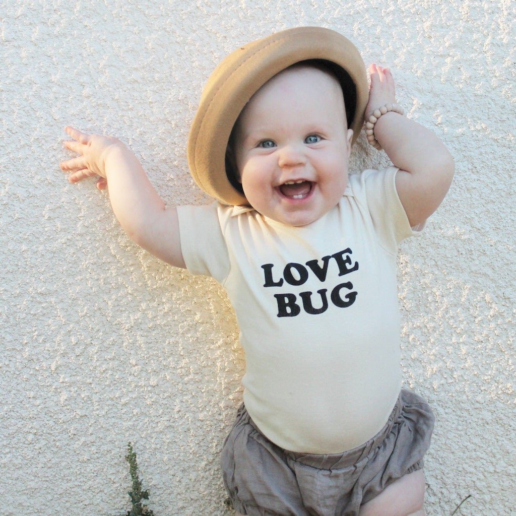 Love Bug Onesie® Bodysuit, Organic Baby Clothes, Gender Neutral Baby Clothes, Coming Home Baby Clothes, Newborn Baby Clothes, Made in USA - Tenth &amp; Pine - Bodysuits - 0 - 3M