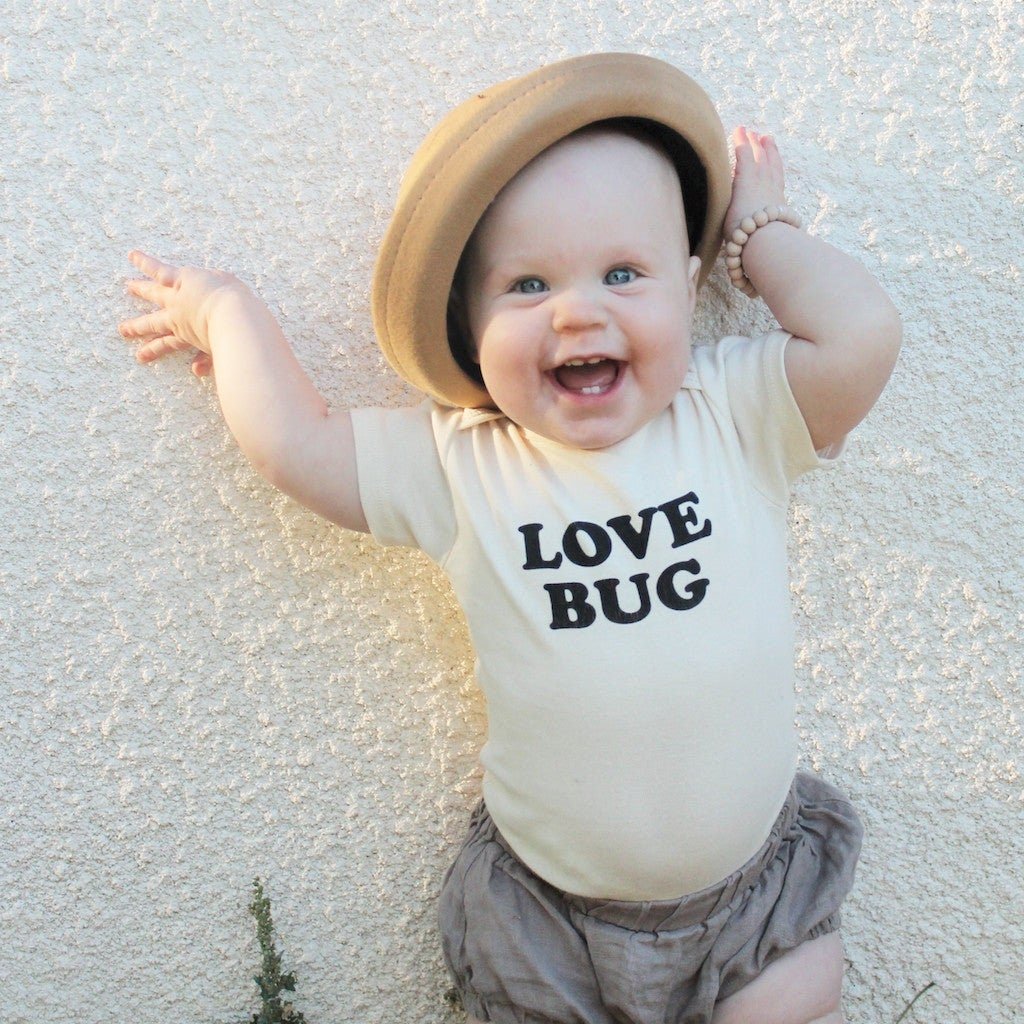 Love Bug Onesie® Bodysuit, Organic Baby Clothes, Gender Neutral Baby Clothes, Coming Home Baby Clothes, Newborn Baby Clothes, Made in USA - Tenth & Pine - Bodysuits - 0 - 3M