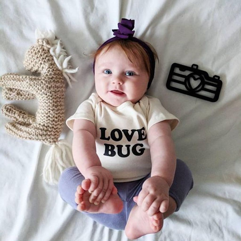 Love Bug - Organic Cotton Bodysuit - Tenth &amp; Pine - Short Sleeve Onesie