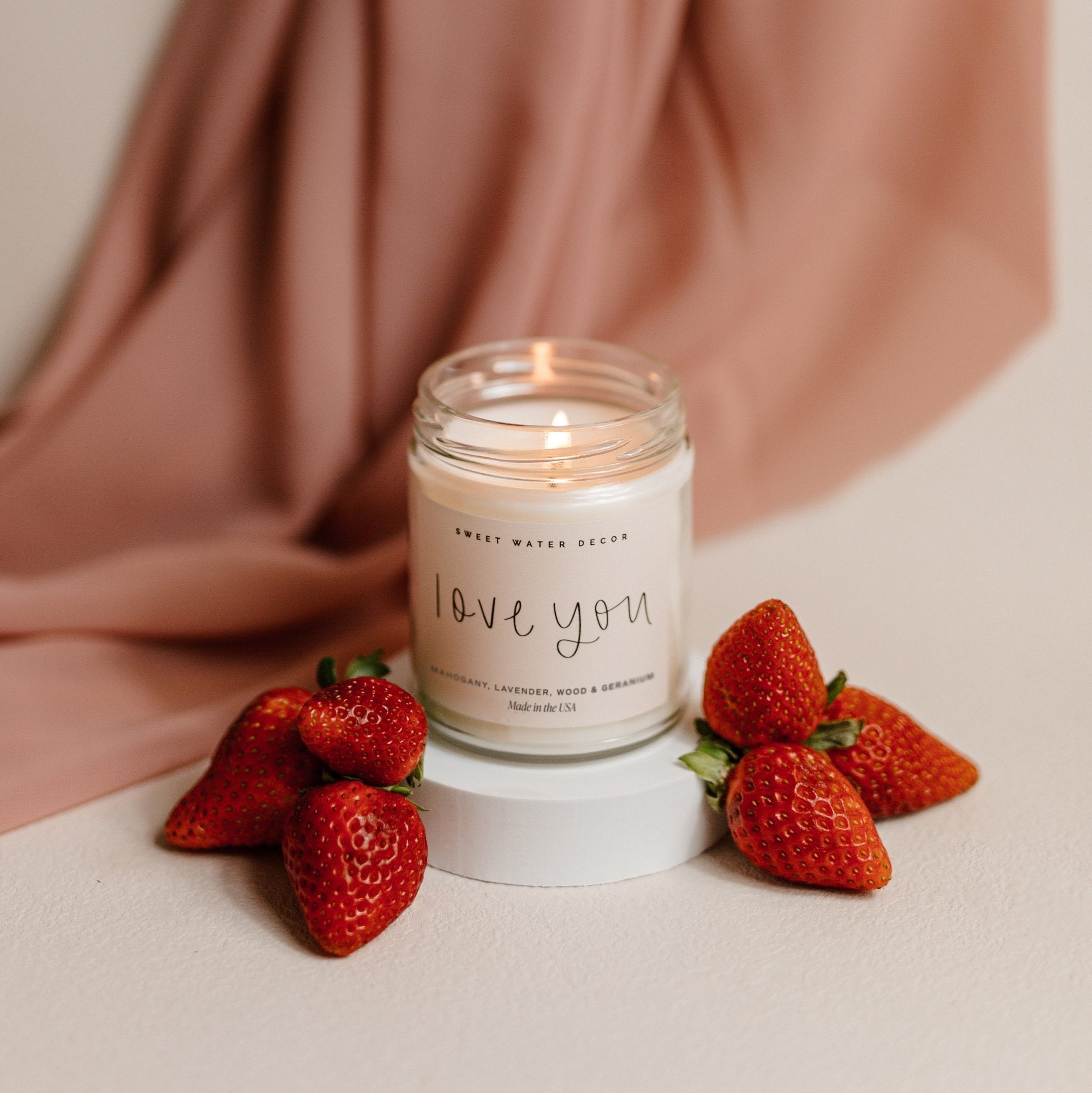 Love You Soy Candle - Clear Jar - 9 oz - Tenth &amp; Pine - Candles - 