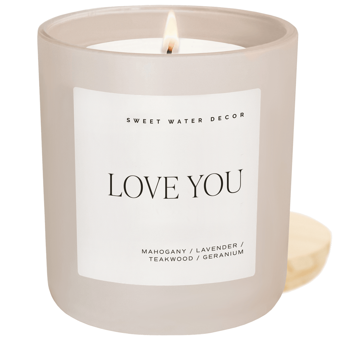 Love You Soy Candle - Tan Matte Jar - 15 oz - Tenth &amp; Pine - Candles - 