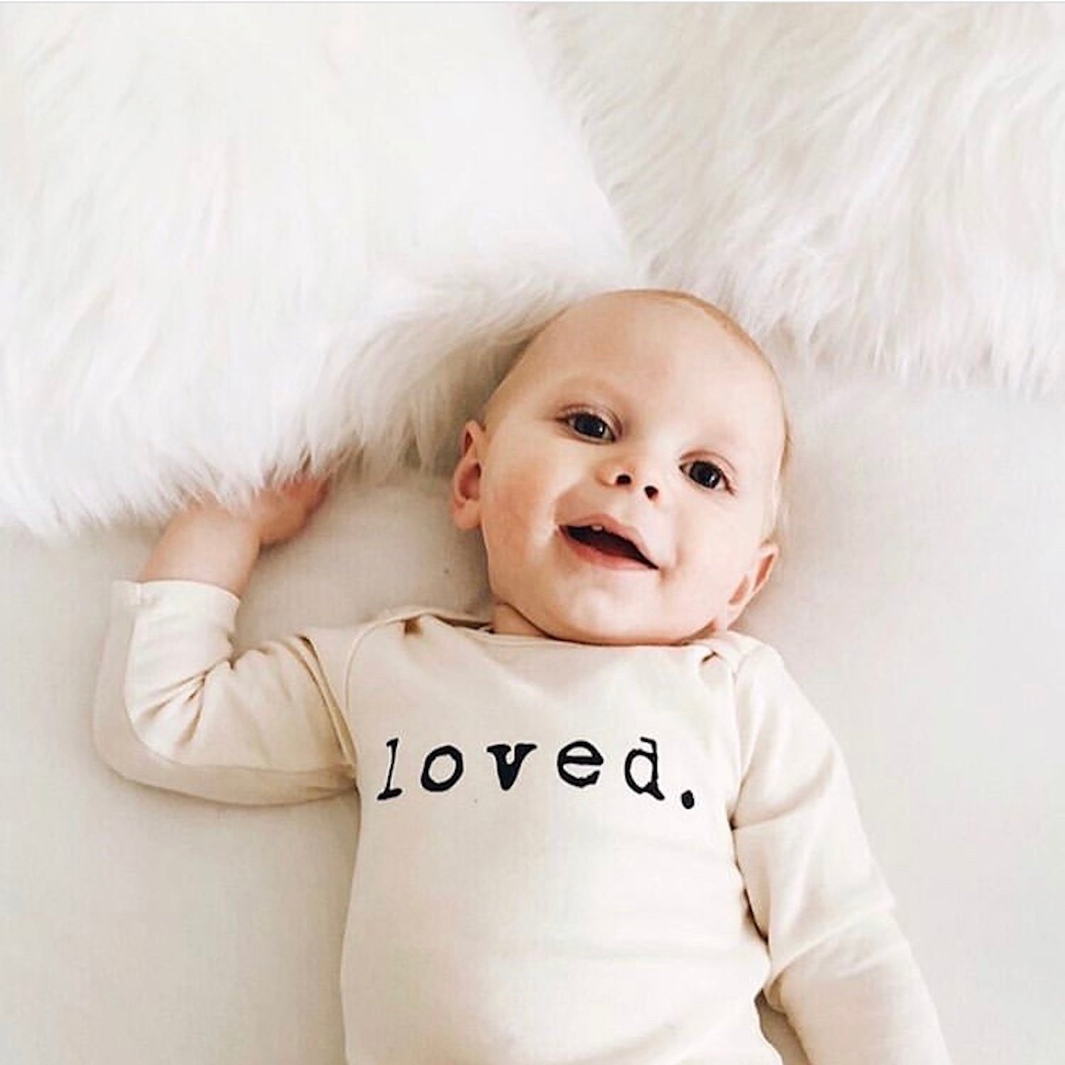 Loved. - Long Sleeve Organic Baby Bodysuit - Tenth &amp; Pine - Long Sleeve Onesie