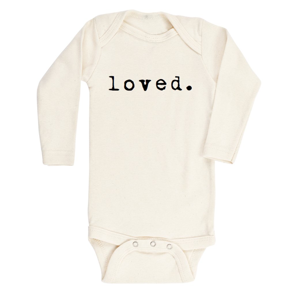 Loved. - Long Sleeve Organic Baby Bodysuit - Tenth &amp; Pine - Long Sleeve Onesie