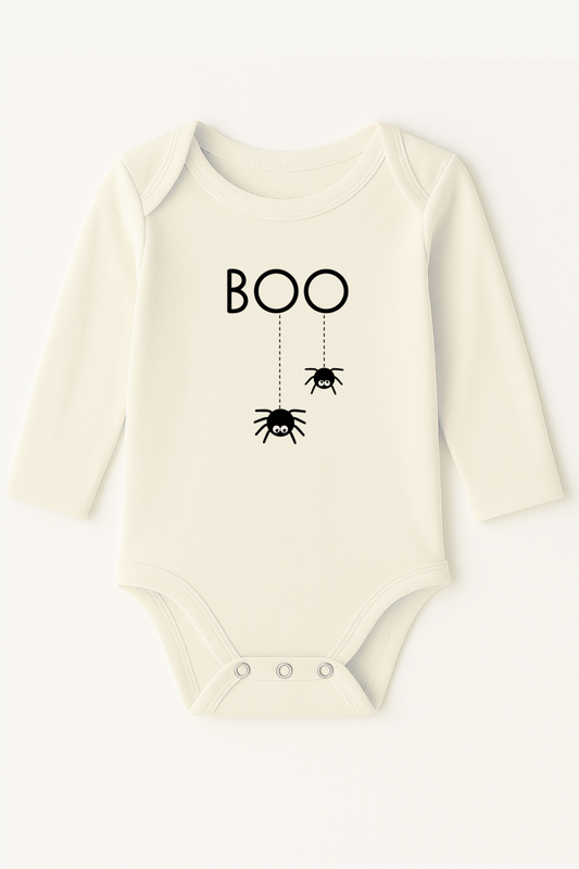 Boo Organic Cotton Baby Bodysuit Long Sleeve